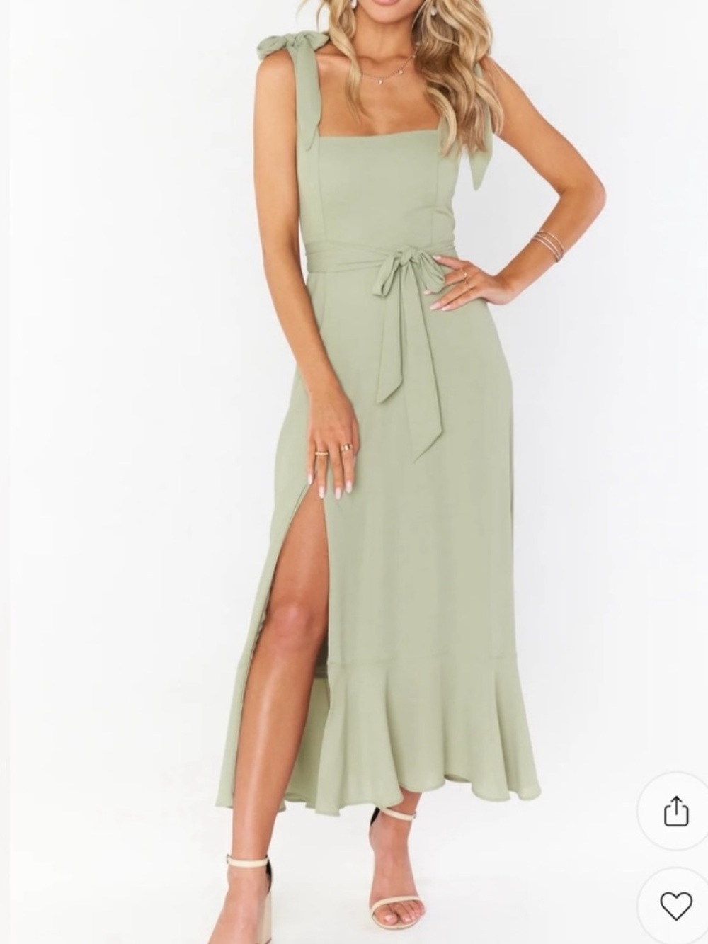 Claire midi dress - crisp moss